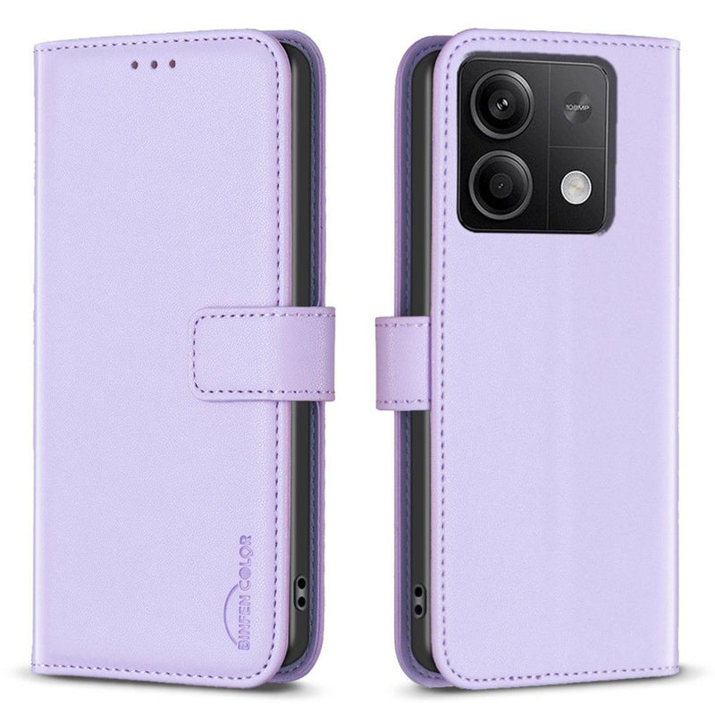 Xiaomi Redmi Note 13 5G - BINFEN læder cover / pung - Lilla