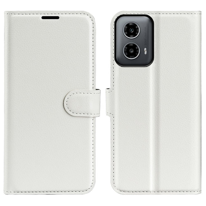 Motorola G34 5G - Læder cover / pung - Hvid