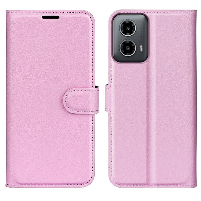 Motorola G34 5G - Læder cover / pung - Pink