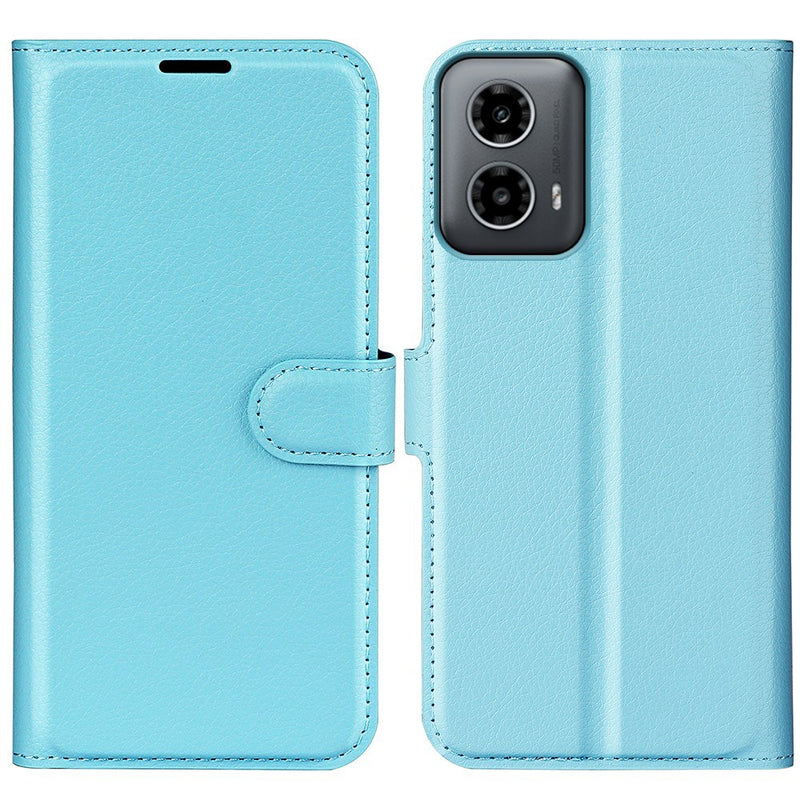 Motorola G34 5G - Læder cover / pung - Blå