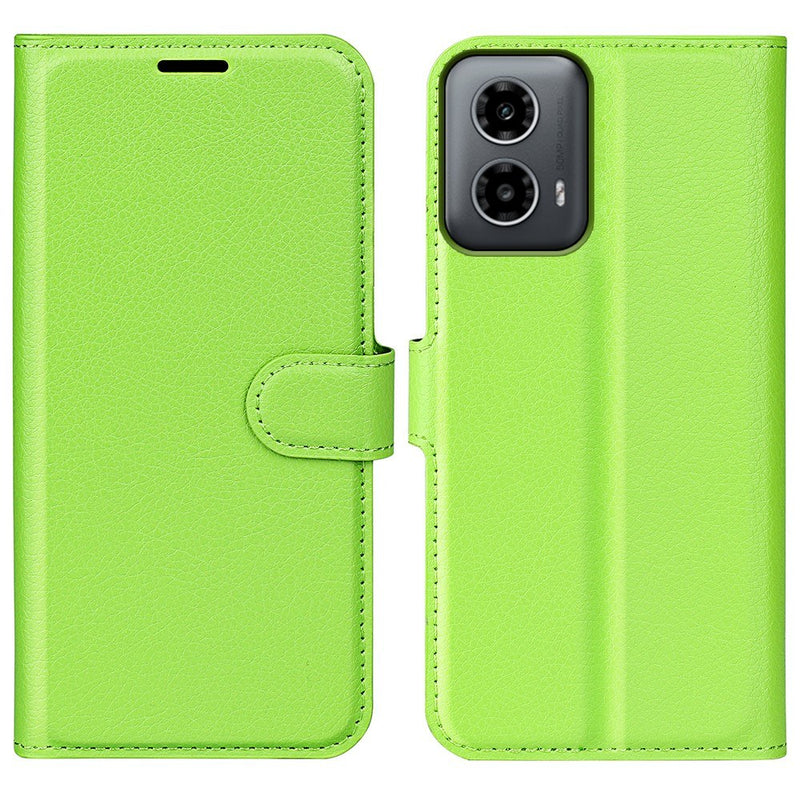 Motorola G34 5G - Læder cover / pung - Grøn