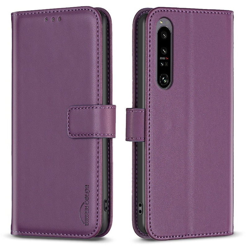 Sony Xperia 1 VI - BINFEN læder cover / pung - Mørkelilla