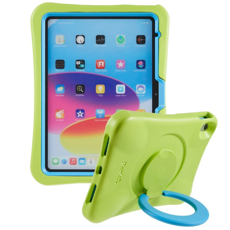 iPad 10.9 (2022) - PEPKOO shockproof børnevenligt cover - Grøn/blå