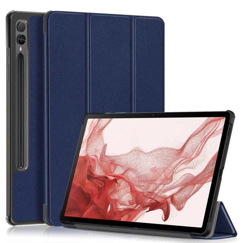 Samsung Galaxy Tab S9 Plus - Smart Tri-Fold læder cover - Mørkeblå