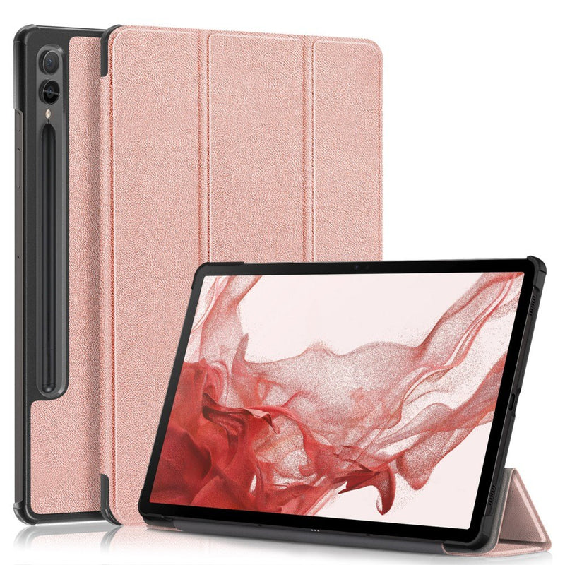 Samsung Galaxy Tab S9 Plus - Smart Tri-Fold læder cover - Roas guld