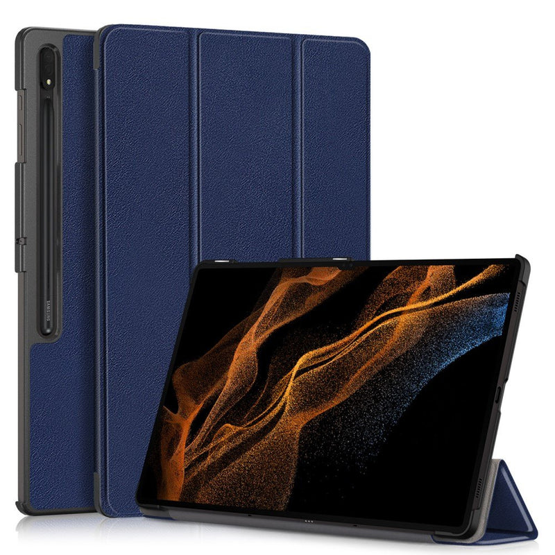 Samsung Galaxy Tab S9 Ultra - Tri-Fold læder cover - Wake up/sleep funktion - Mørkeblå