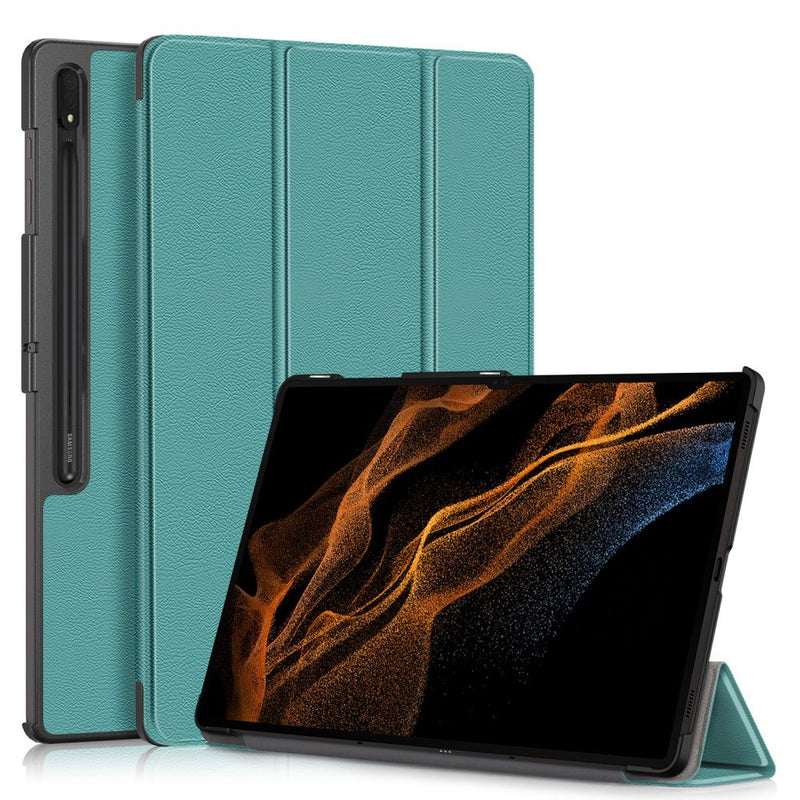 Samsung Galaxy Tab S9 Ultra - Tri-Fold læder cover - Wake up/sleep funktion - Dybgrøn