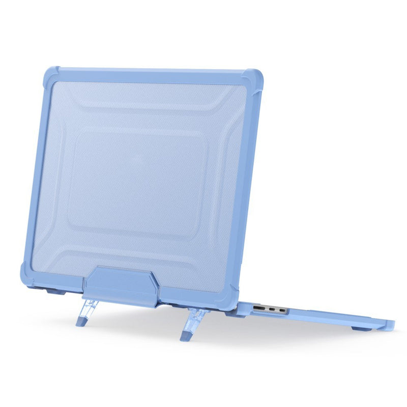 MacBook Air 15 M3 / Air 15 M2 (2024/2022) - Armor shockproof cover med Kickstand - Lyseblå