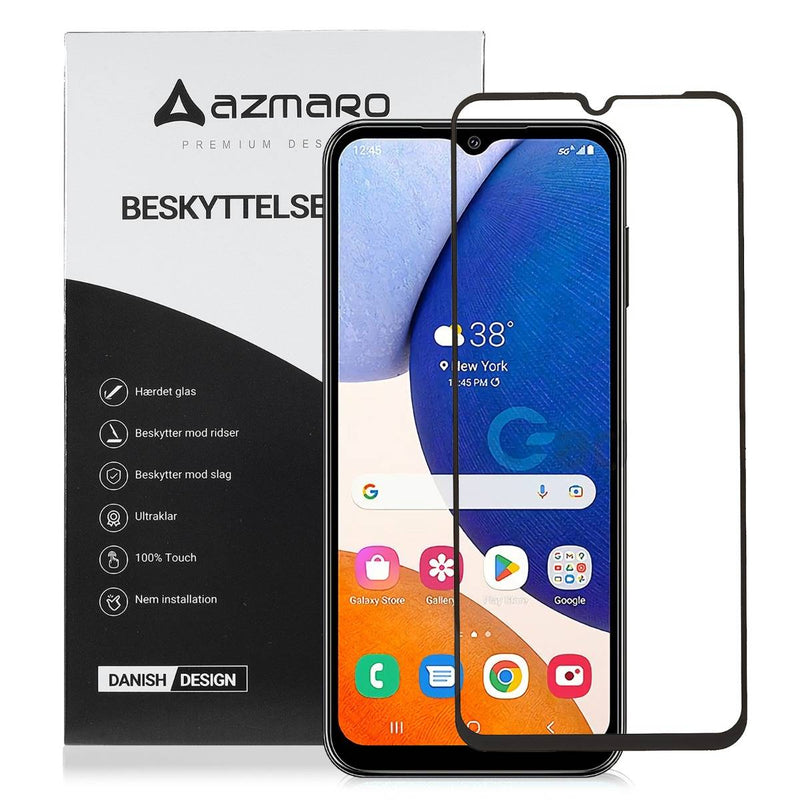 Samsung Galaxy A14 5G - Azmaro Premium hærdet beskyttelsesglas - Komplet dækning