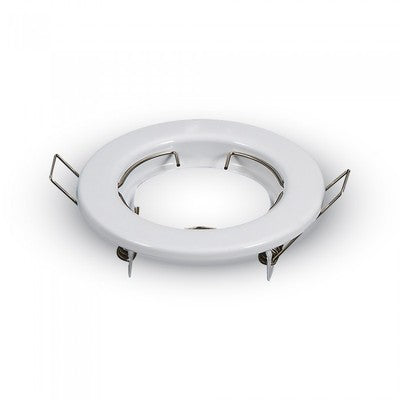 Downlight kit uden lyskilde - Hul: Ø6,5 cm, Mål: Ø8 cm, blank hvid, vælg MR16 eller GU10 fatning - Fatning : MR16