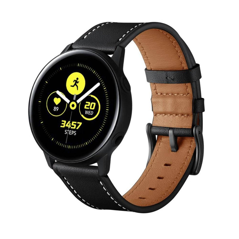 Samsung Galaxy Watch4 Classic 42mm / 46mm - Ægte læder urrem - Sort