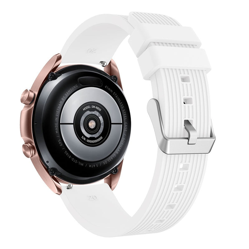 Samsung Galaxy Watch 3 41mm - Silikone urrem 20mm - Passer til håndled omkreds 135-235mm - Hvid