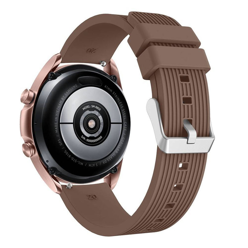 Samsung Galaxy Watch 3 41mm - Silikone urrem 20mm - Passer til håndled omkreds 135-235mm - Kaffe