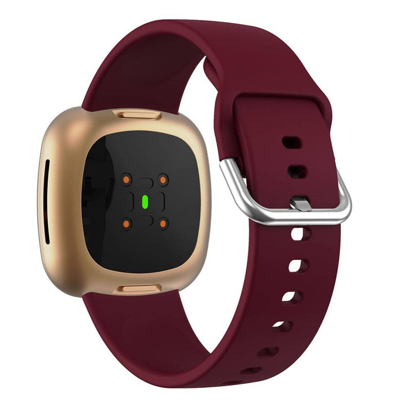 Fitbit Versa 3 - Silikone rem 22mm - Vinrød