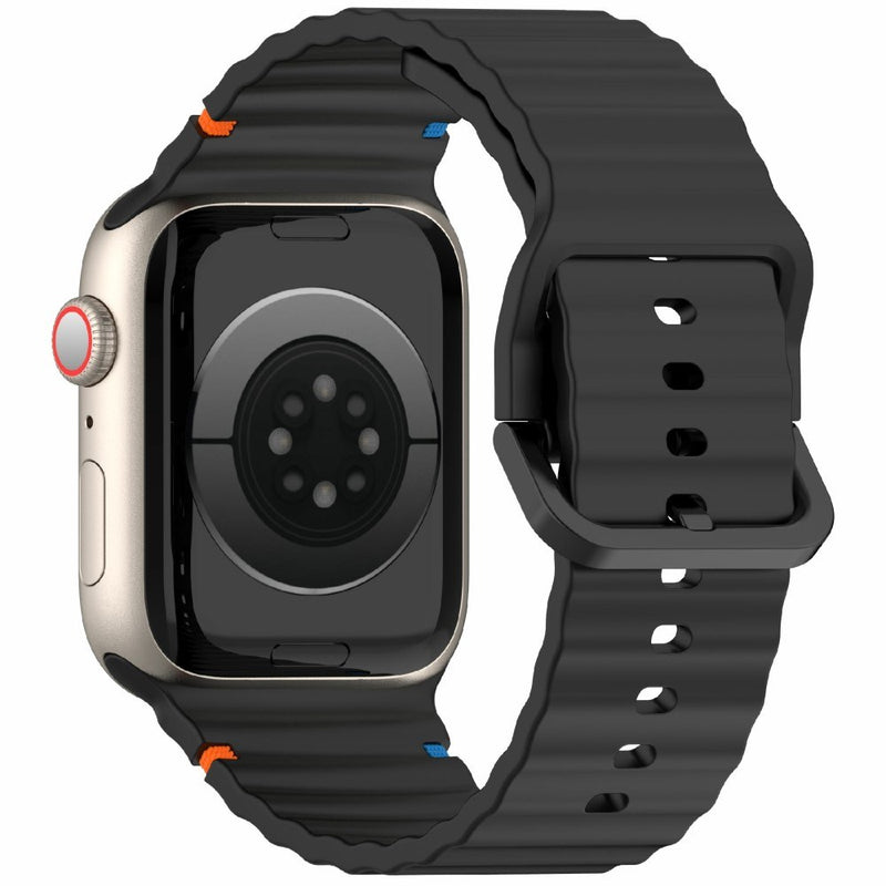 Apple Watch 10 46mm / 9/8/7/6/5/4/3/2/1/SE - 45/44/42mm / Watch Ultra / Ultra 2 - Silikone urrem - Sort