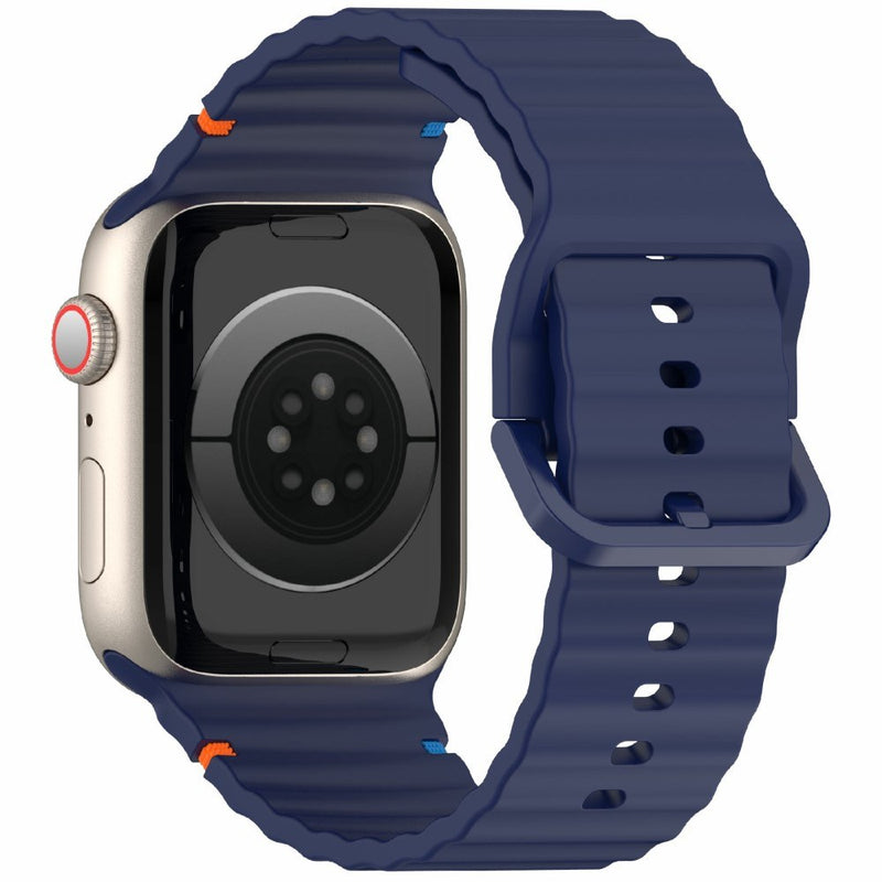 Apple Watch 10 46mm / 9/8/7/6/5/4/3/2/1/SE - 45/44/42mm / Watch Ultra / Ultra 2 - Silikone urrem - Marineblå