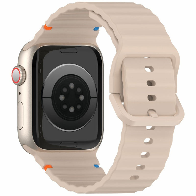 Apple Watch 10 46mm / 9/8/7/6/5/4/3/2/1/SE - 45/44/42mm / Watch Ultra / Ultra 2 - Silikone urrem - Mælkefarvet