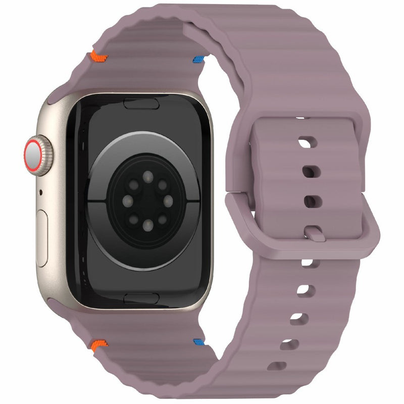 Apple Watch 10 46mm / 9/8/7/6/5/4/3/2/1/SE - 45/44/42mm / Watch Ultra / Ultra 2 - Silikone urrem - Smoke purple