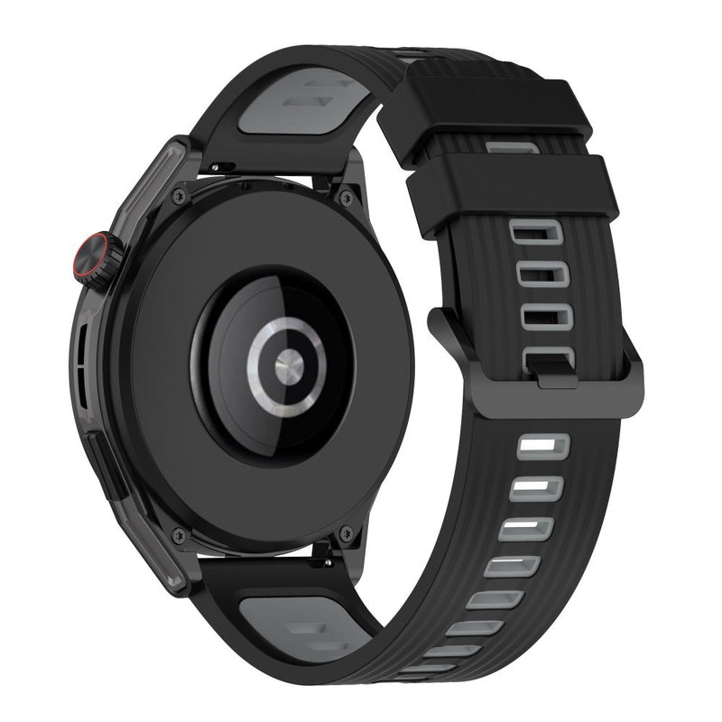 Garmin Vivoactive 4 / Galaxy Watch 46mm - Silikone urrem 22mm - Sort/Grå