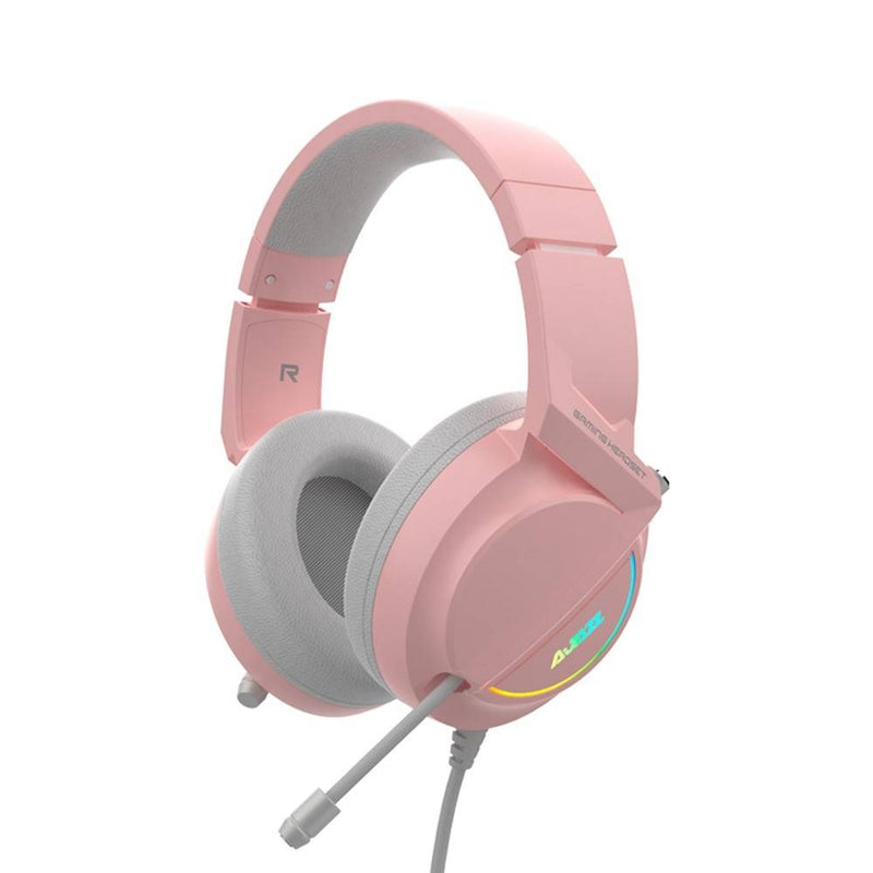 AJAZZ X365 - GAMING Høretelefoner med LED lys - 50mm Driver - 7.1 Stereo Surround - USB kabel 2.1m - Pink