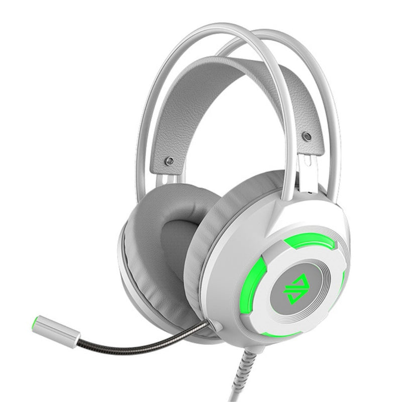 AJAZZ X120 - GAMING Høretelefoner med LED lys - Noise Cancelling - USB kabel 2.2m - Sølv