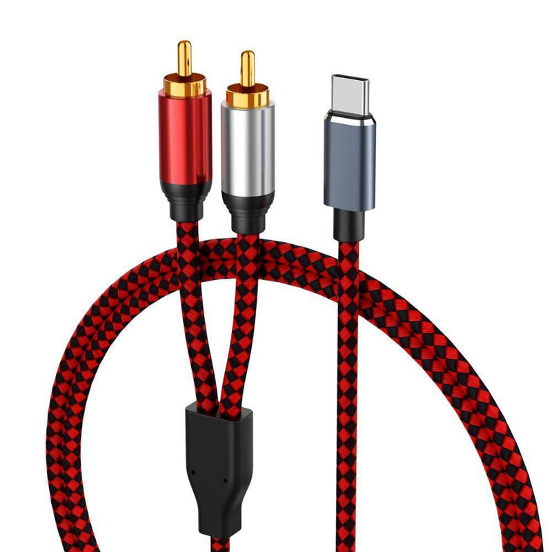 USB-C til 2 x RCA phono lydkabel - Guldbelagt - 1 m