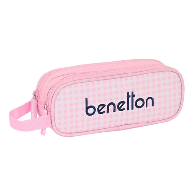 Penalhus Benetton Vichy Pink (21 x 8 x 6 cm)