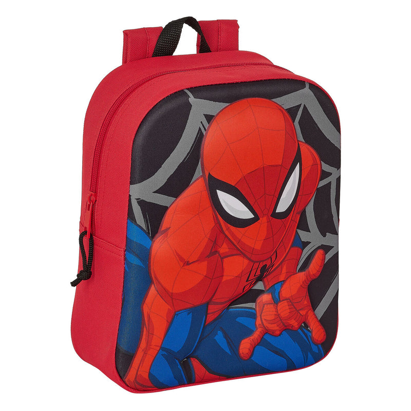 Skoletaske Spider-Man 3D Sort Rød 22 x 27 x 10 cm