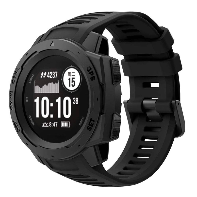 Garmin Instinct - Silikone urrem 22mm - Passer til håndled omkreds 125-200mm - Sort