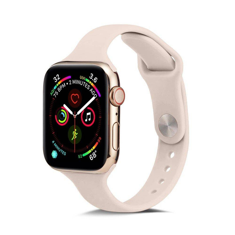 Apple Watch 10 46mm / 9/8/7/6/5/4/3/2/1/SE - 45/44/42mm / Watch Ultra / Ultra 2 - Blød Silikone urrem - Lys pink