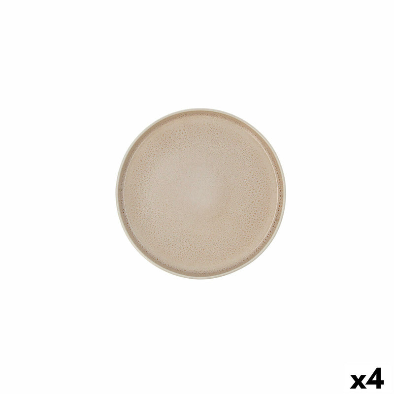 Tallerken Ariane Porous Beige Keramik Ø 21 cm (4 enheder)