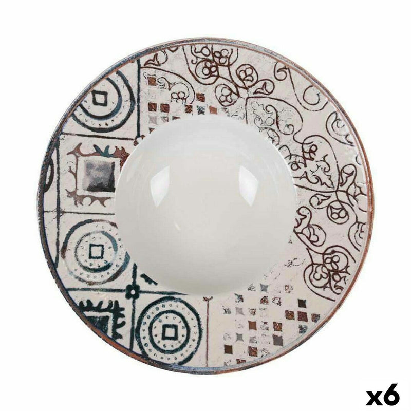 Dyb tallerken La Mediterránea Grecia Porcelæn Ø 28 cm (6 enheder)