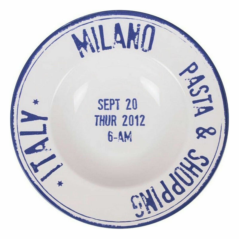Pastatallerken Santa Clara Milano Porcelæn Ø 28 cm Blå (6 enheder)