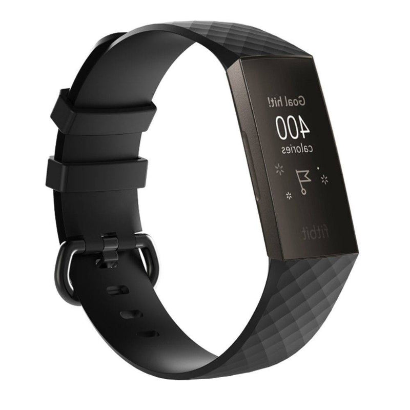 Fitbit Charge 3 - Silikone armbånd str. L - Sort