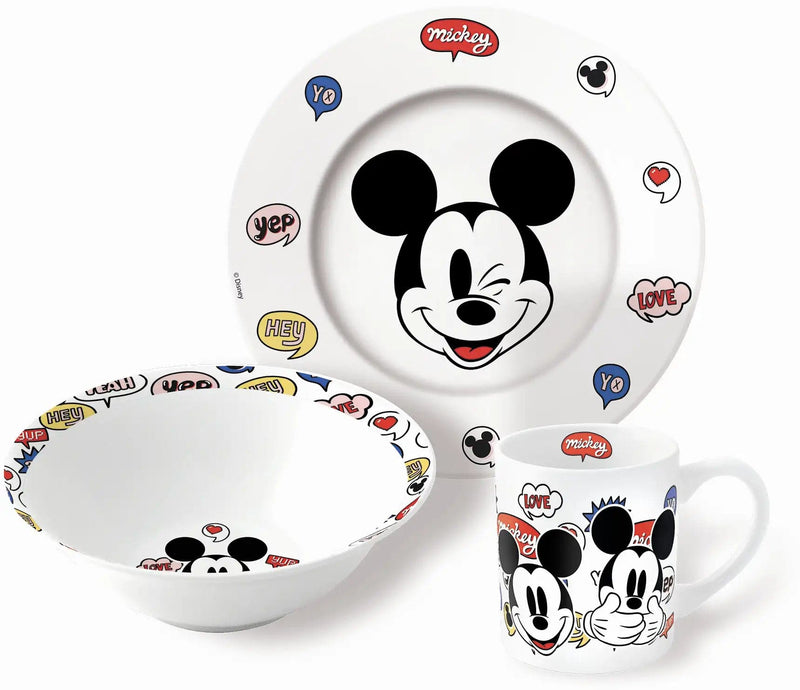 Se Mickey Børneservice i keramik - Spisesæt i 3 dele til børn - Disney Mickey Mouse ❤ Kæmpe udvalg i Licens ❤ Hurtig levering: 1 - 2 Hverdage samt billig fragt - Varenummer: THX-88095 og barcode / Ean: &