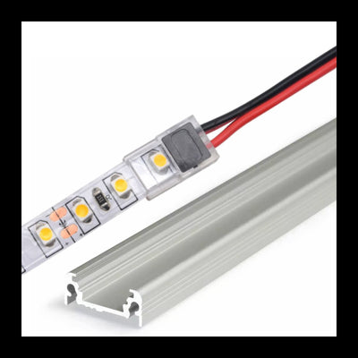 Samler til 8mm LED-strip til løse ledninger - Tynd, IP20, til enkeltfarvede strips, til aluprofiler