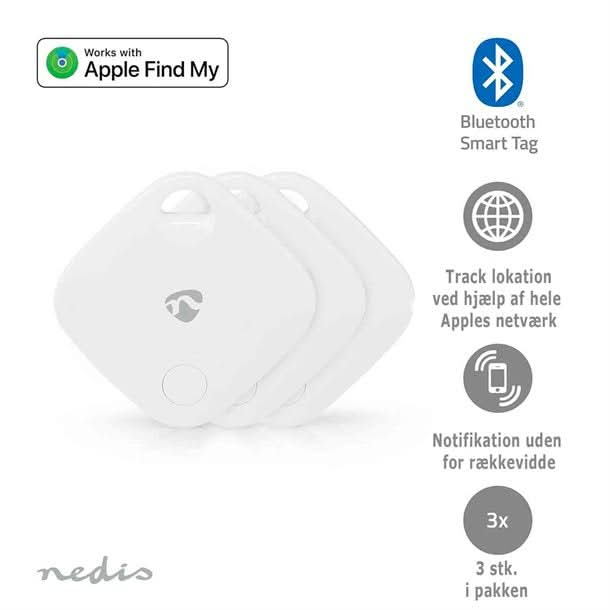 Se Nøglefinder 3 stk. Kompatibel med: Apple Find My App Bluetooth version: 5.1 - Smart-home > Sikkerhed - Nedis - Spotshop ✔ Kæmpe udvalg i  Nedis ✔ Hurtig levering: 1 - 2 Hverdage samt billig fragt - Varenummer: SPSH-BTTAG10WT3 og barcode / Ean: &