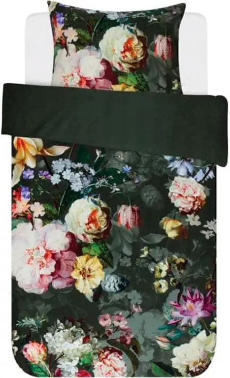 Se Blomstret sengetøj 140x220 cm - Essenza Fleur green - Sengesæt med vendbar design - 100% bomuldssatin ❤ Kæmpe udvalg i Essenza ❤ Hurtig levering: 1 - 2 Hverdage samt billig fragt - Varenummer: THX-6542-2 og barcode / Ean: &