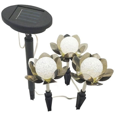 Se eZsolar Dekorativ solcellelampe - 3 små lotusblomster i varm hvid eller RGB farver - Udendørsbelysning > Solcellelamper > Dekorationsbelysning - eZsolar - Spotshop ✔ Kæmpe udvalg i  eZsolar ✔ Hurtig levering: 1 - 2 Hverdage samt billig fragt - Varenummer: SPSH-GL1017EZ og barcode / Ean: '0884620053048 på lager - Udsalg på Solcellelamper > Dekorationsbelysning Spar op til 55% - Over 1324 kendte brands på udsalg