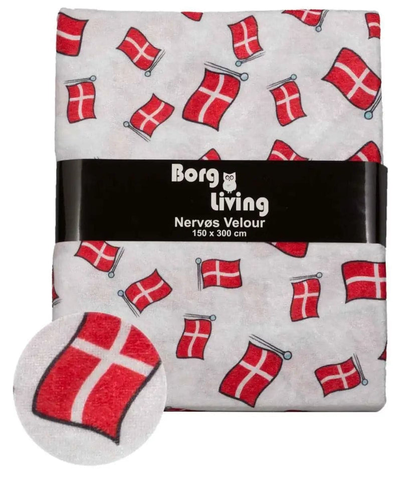 Se Fødselsdagsdug - Velour dug med flag - Nervøs velourdug - Pakke med 3 meter ❤ Kæmpe udvalg i Borg Living ❤ Hurtig levering: 1 - 2 Hverdage samt billig fragt - Varenummer: THX-90400 og barcode / Ean: &