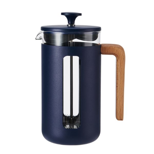 Pisa Stempelkande 8 Kopper Navy Træhåndtag La CafetiÃ¨re