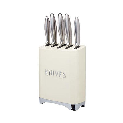 Se Lovello knivblok m/ 5 knive i rustfrit stål - Creme ❤ Kæmpe udvalg i KitchenCraft ❤ Hurtig levering: 1 - 2 Hverdage samt billig fragt - Varenummer: ISP-11370 og barcode / Ean: '5028250702296 på lager - Udsalg på Køkken - Knive og knivsæt Spar op til 59% - Over 1124 kendte brands på udsalg