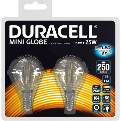 Se Duracell LED-filament - 2 stk. kronepære med E14 fatning 250 lumen - Indendørsbelysning > Pærer - DURACELL - Spotshop ✔ Kæmpe udvalg i  DURACELL ✔ Hurtig levering: 1 - 2 Hverdage samt billig fragt - Varenummer: SPSH-M150N14B2 og barcode / Ean: '0884620025977 på lager - Udsalg på Pærer Spar op til 52% - Over 1324 kendte brands på udsalg