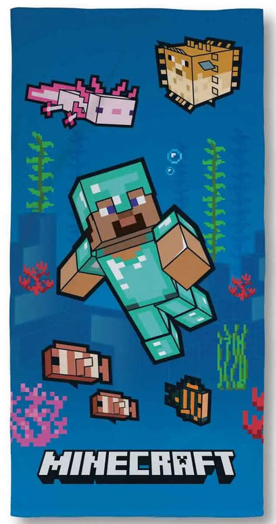 Se Minecraft badehåndklæde - 70x140 cm - Blå børnehåndklæde med Minecraft figurer - 100% Bomuld ❤ Kæmpe udvalg i Licens ❤ Hurtig levering: 1 - 2 Hverdage samt billig fragt - Varenummer: THX-6566 og barcode / Ean: '5710348081061 på lager - Udsalg på Håndklæder Spar op til 58% - Over 1354 kendte mærker på udsalg