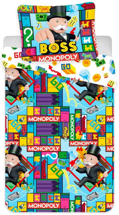 Se Børnesengetøj - 140x200 cm - Monopoly sengesæt - Vendbar dynebetræk i 100% bomuld ❤ Kæmpe udvalg i Licens ❤ Hurtig levering: 1 - 2 Hverdage samt billig fragt - Varenummer: THX-1247-1 og barcode / Ean: '5714710009677 på lager - Udsalg på Sengetøj - Børne sengetøj - Børne sengetøj 140x200 cm Spar op til 53% - Over 1334 design mærker på udsalg