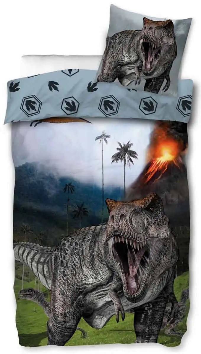 Se Børne sengetøj - 140x200 cm - Brølende dinosaur - Dynebetræk med 2 i 1 design - Sengesæt i 100% bomuld ❤ Kæmpe udvalg i Licens ❤ Hurtig levering: 1 - 2 Hverdage samt billig fragt - Varenummer: THX-9903-1 og barcode / Ean: &