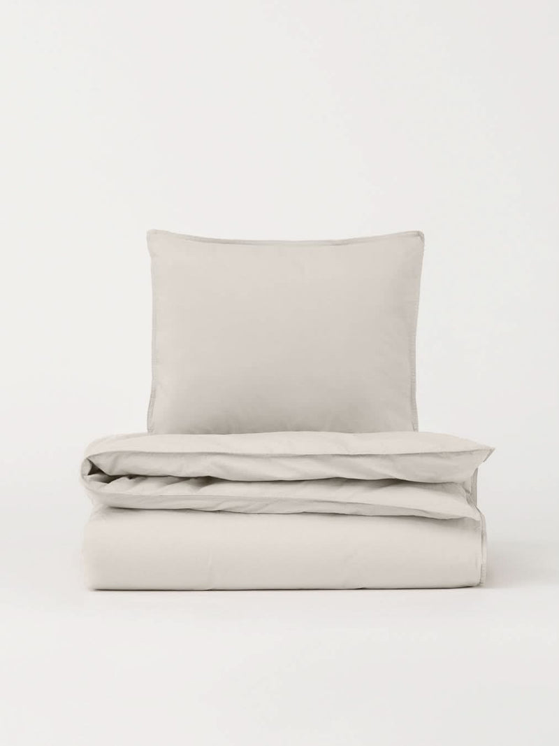 DAWN Percale sengetøj - Ivory - 240x220 cm - Lysegråt