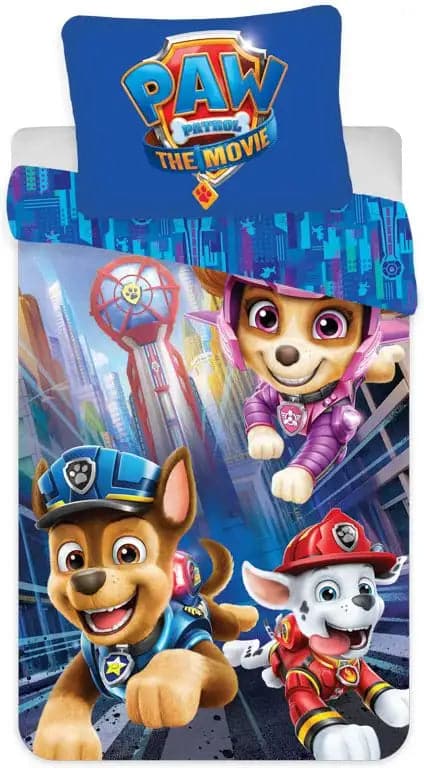 Se Paw Patrol The Movie Junior sengetøj 100x140 cm - Paw Patrol sengesæt junior - The Movie - 2 i 1 - 100% bomuld ❤ Kæmpe udvalg i Licens ❤ Hurtig levering: 1 - 2 Hverdage samt billig fragt - Varenummer: THX-9095-8 og barcode / Ean: &