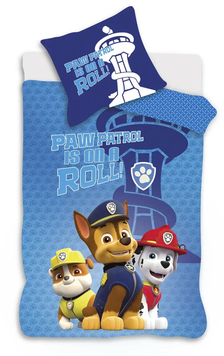 Se Paw Patrol Juniorsengetøj 100x140 cm - Paw Patrol Is on a roll - Vendbart design - 100% bomuld ❤ Kæmpe udvalg i Licens ❤ Hurtig levering: 1 - 2 Hverdage samt billig fragt - Varenummer: THX-1089-8 og barcode / Ean: &