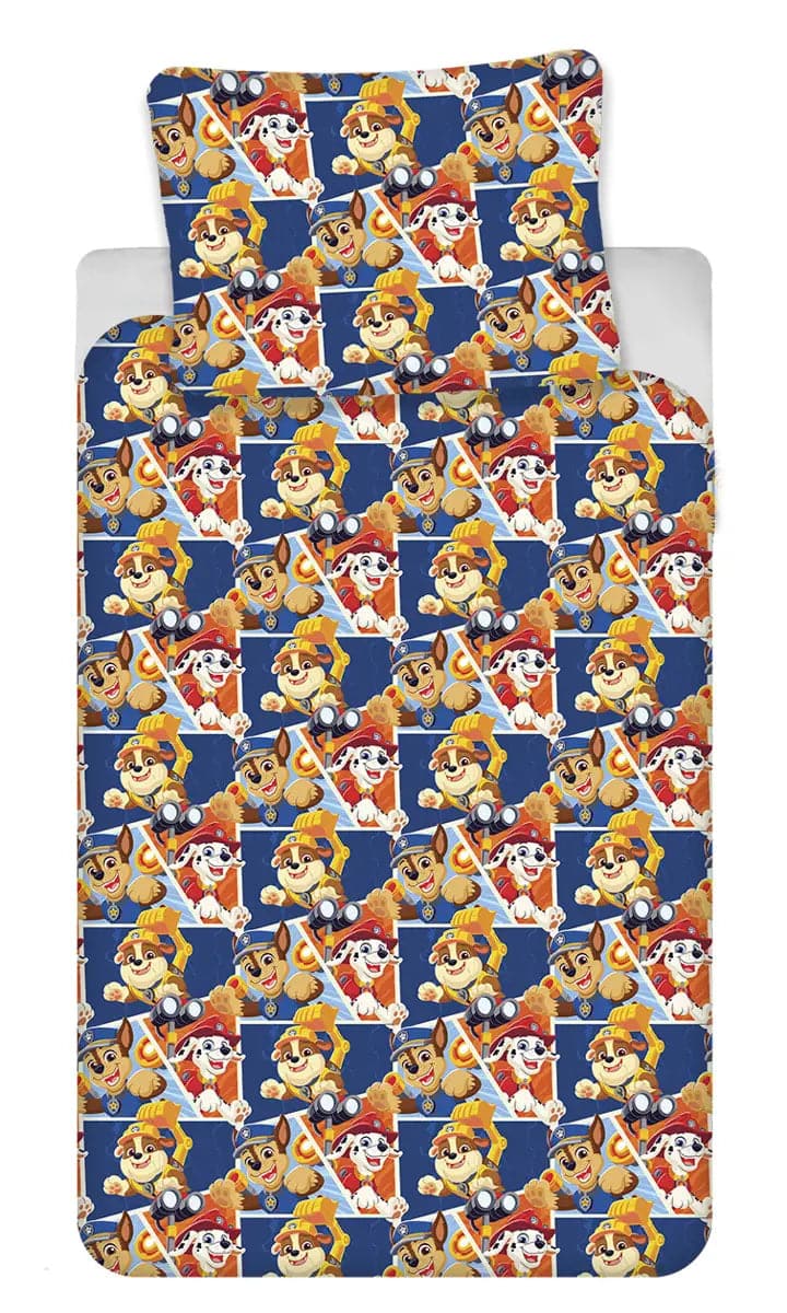 Se Paw Patrol Juniorsengetøj 100x140 cm - Marshall, Chase og Rubble - 100% bomuld ❤ Kæmpe udvalg i Licens ❤ Hurtig levering: 1 - 2 Hverdage samt billig fragt - Varenummer: THX-1109-8 og barcode / Ean: &